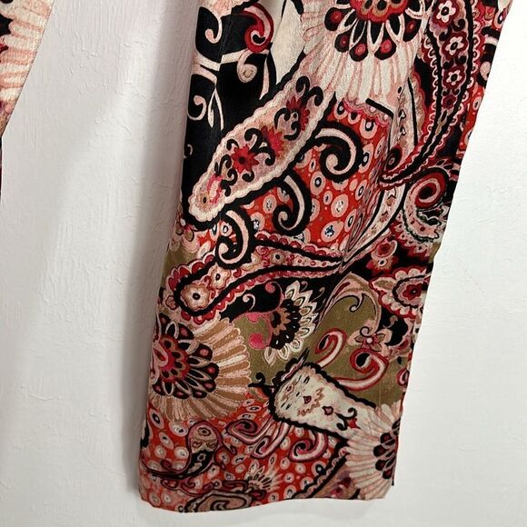 Zara Paisley Print Elasticized Waist Wide Leg Pants Trousers Size XS - Picture 5 of 11